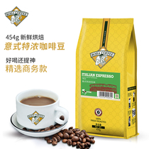 Italian coffee beans deep roasting concentrated blend extra strong can be freshly ground pure black coffee powder 454g bag Boda