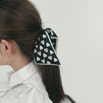 ins Ribbon bow large intestine Hairband simple Korean Net red leather band female tie head temperament head rope retro French