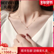 Brand sterling silver dolphin necklace womens light luxury niche design rose gold clavicle chain non-fading birthday gift