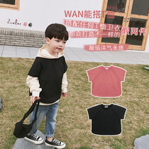 Yuanyuan home 2020 spring and summer new childrens clothing baby short sleeve T-shirt tide children children solid color Korean coat foreign style