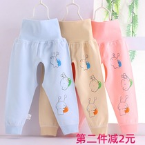 Baby high waist belly pants Cotton single boy girl spring and autumn underwear Children baby autumn pants Crotch pants