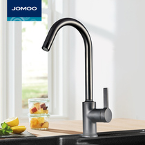 JOMOO Jiumu kitchen sink faucet hot and cold faucet black faucet rotating ceramic valve core vegetable basin faucet