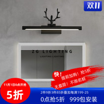 American full copper antler mirror front light led toilet mirror cabinet wall lamp bathroom waterproof dressing table bedroom makeup light