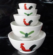 Ceramic rooster bowl Rice noodle large chicken male bowl thickened retro vintage small sheng soup bowl Nostalgic restaurant commercial