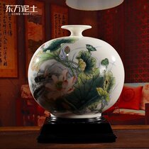 Oriental clay Dehua white porcelain hand-painted vase ornament Ceramic classical living room decorations more than every year