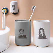 Electric toothbrush holder non-perforated wall hanging toothbrush holder mouthwash cup set toilet children household double couple