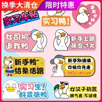 Novice on the road female driver trainee car sticker personality creative text Net red duck decoration magnetic sticker does not hurt