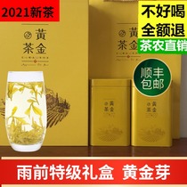 Golden Bud 2021 new tea listed 250 grams of spring tea Before the rain Special rare grade gift box of green tea