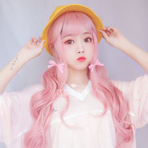 Japanese big wave puppet wig supplies cos air bangs male change female lolita long curly hair women boss