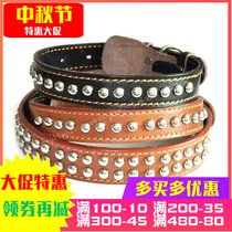 Pure cowhide collar large and medium dog leash collar big dog collar cowhide dog supplies