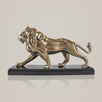 European-style light luxury cold cast copper lion ornaments home accessories living room wine cabinet study office desktop lion decoration