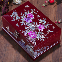  Yameilong Luodian lacquerware Jewelry jewelry storage box Wooden retro jewelry box Princess European-style South Korea