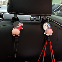 Car-in-car load-on-hook invisible seat back row backrest multifunction in car with creative cartoon small hook