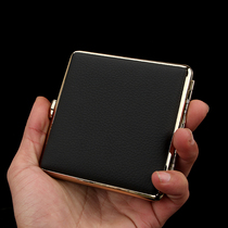 High-grade mens fashion leather ultra-thin cigarette case 20 pcs personalized creative portable anti-pressure cigarette case