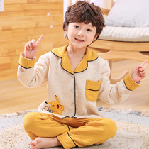 Childrens pajamas fall winter plus thick style boys home wear boys spring and autumn cotton baby air cotton autumn set