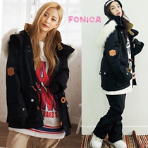 NAPING Korea ski suit pants single double board male and female black mid-length warm waterproof clothing one suit punching