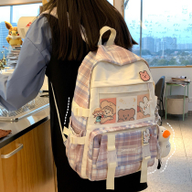 Junior high school girls school bag oversize 2021 The new high school students are super light and colorful and the young girls heart is sturdy