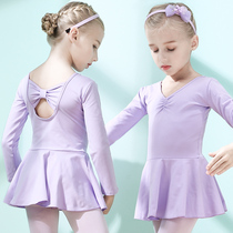 Childrens dance clothes girls practice clothes autumn and winter long sleeves girls Test clothes ballet dress children Chinese dance clothes