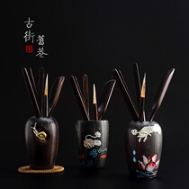 Tea ceremony six gentlemen Ebony ebony tea tools household tea knife Tea Needle tea spoon kung fu tea accessories solid wood set