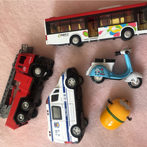 Baby large double-decker city big bus bus model Alloy simulation door opening childrens small toy set