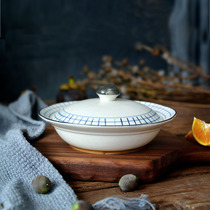 (New lattice series) Japanese hand-painted lattice ceramic tableware rice bowl soup bowl creative cap bowl steamed egg bowl Steamed Egg Bowl