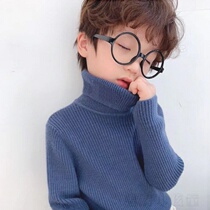 Boys sweater 2021 spring childrens sweater jersey baby knitting shirt pure coloured high - cold colour shirt