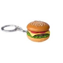  Emulation Food Burger Key Pendant Festival Bell Key Button French Fries Popcorn Three Wenji Fashion Accessories