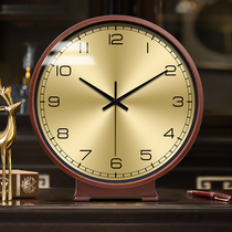 Seat bell Hyundai New Chinese style desktop clock Living room Home creative copper face pendulum clock Silent Clock Pendulum