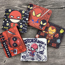 Wallet male student trend anime peripheral Deadpool spider-man One Piece personality creative ultra-thin short wallet