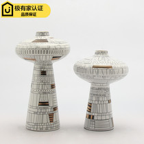 Modern Nordic style light and luxurious creative ceramic jar Vase Pendulum-like plate Room TV Kitchen Home Table Florist Furnishing