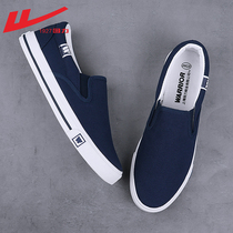Huili canvas shoes mens shoes 2021 new spring and autumn a pedal casual lazy board shoes mens old Beijing cloth shoes