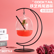ins Net red hanging glass hanging bottle wrought iron new cocktail Cup bar Cup personalized beverage cup water Cup
