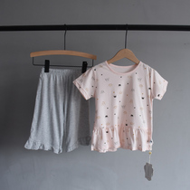 50-fold clearance ~ summer dress new childrens clothing thin cotton fabric girl love home clothing two-piece set
