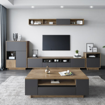 Ancient Nordic style TV cabinet Coffee table combination Small apartment living room background wall cabinet Simple modern set of furniture