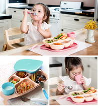 South Korea imported Firgi baby child baby baby child eating cartoon plate split non-toxic household non-slip water Cup