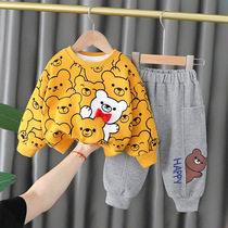 Baby Spring Dress Yangqi One-year-old baby clothes childrens Korean version 2022 new style childrens handsome cute set tide