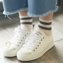 Japanese socks Female students two bars sports tube socks Korean version of the trend ins college style wild striped socks autumn