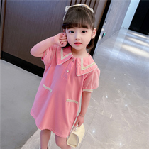 Girls College Wind Liandress Summer clothing 2022 new Yangqi Fashionable Female Baby Girls Korean version of the girls dress