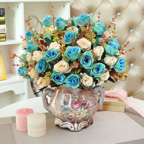 Decorative flower artificial flower artificial flower simulation flower living room coffee table desktop fake flower decoration with vase European style