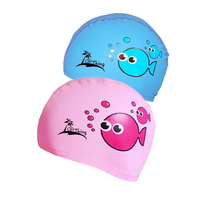  Childrens swimming cap Childrens coated cartoon swimming cap waterproof ear protection for men and women children universal cute cartoon PU swimming cap