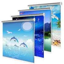 Curtain simple full shading sunshade lifting non-punching installation kitchen bathroom bedroom roll-up sunscreen roller