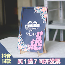 Blue Pink Creativity Sign to box Shake Soundnet Red the same wood chip Signature This custom knot wedding blessings wish to swing the table