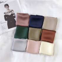 Simple wind spring and autumn pure color wild professional small square scarf retro small silk scarf scarf decoration small scarf scarf female