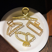 South Korea Metal Rear Brain Spoon Hair Clip Woman Elegant Temperament Hair Grip Large Disc Hair Netting Red Shark Clip Headwear