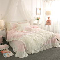 Winter thickening princess female heart coral velvet warm clamp four pieces in double-dimensional velvet condom