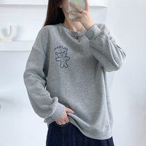 Breastfeeding clothes spring and autumn fashion feeding hot mom Korean slim size long sleeve loose bear T-shirt