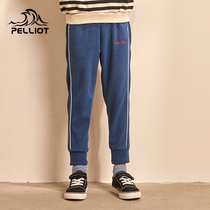 Boxi and outdoor childrens fleece pants Mens and womens childrens sports pants Spring and autumn and winter warm leggings plus velvet pants