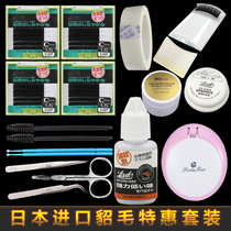  Japanese grafting eyelashes mink hair long-lasting glue Beginner grafting and planting false eyelashes eyelash beauty tool set