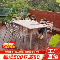 Hominin Outdoor Aluminum Alloy Table And Chairs Courtyard Villa Open-air Balcony Garden Waterproof Sunscreen Casual outdoor combination