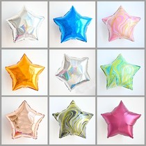 18 Inch Agate Veins Aluminum Film Pentagram Heart Shaped Balloon Birthday Party Arrangement Decoration Activity Scene Arrangement